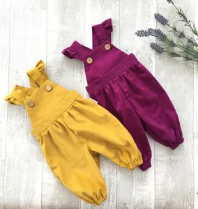 kids clothes girls boys Solid romper newborn infant Flying sleeve Jumpsuits summer baby Climbing clothing C11875826771