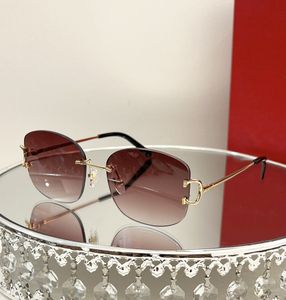 CT0032RS Rimless Frameless Uv400 Sunglasses Metal Material Sunglasses with Gradient Lens Women Brand Quality Designer Fashion Eyeglasses Square Glasses