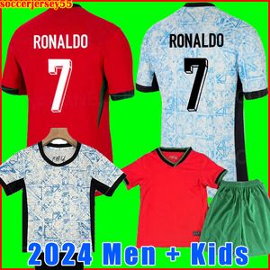 Euro 24 Portogallo Jersey Portuguesa Maglie da calcio Ruben Ronaldo Portugieser 2024 2025 Portoghese Shirt da calcio 24 25 uomini kit per bambini kit set Team Portogals