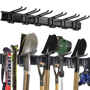Aking Ace Mount Rack, Heavy Duty Garage Storage Organizer, Garden Tool Wall Hooks and Hangers, håll upp till 350 kg svart