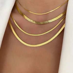 01gold silver chain designer necklace designer jewelry rope cuban chain for man cuban link chain men Stainless Steel women necklace for men Classic Style Engagement