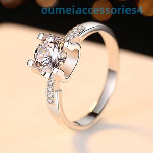 2024 Designer Luxus Marke Schmuck Band Ringe 925 Sterling Silber Ring Weibliche Mosan Diamant Schließen Kopf Gleichen Ring