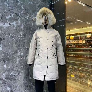 Designer canadense Gooses Mid Length Versão Puffer Down Womens Jacket Down Parkas Inverno Grosso Casacos Quentes Womens Windproof Streetwear228 Chenghao01 902