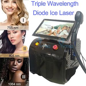 Laser -Epilation Triple Wellenlänge Diodenlaser Bikini Laser Haarentfernung Haut Verjüngung Maschine