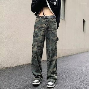 Men's Jeans For Men Cargo Camouflage Trousers Straight Male Cowboy Pants Casual Regular Autumn Clothing 2024 Korean Washed Baggy Loose