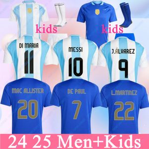 2024 2025 Euro Cup Koszulki Argentyna Piłka nożna Messis Otamendi de Paul Narodowa drużyna Copa Dybala Martinez Kun Aguero Maradona Football Shirts 24 Men Di Maria Kids Zestawy dla dzieci