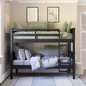 Другие постельные принадлежности Dylan Twin Over Twin Деревянная двухъярусная кровать для детей, черный Y240320