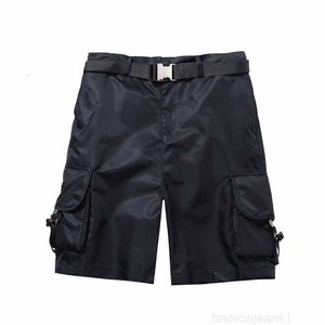 Designer Rätt version av P Family's Classic Double Pocket Workwear Pants med triangulär järnlogotyp, herr- och kvinnors shorts och caprispcms