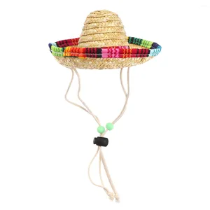 Dog Apparel POPETPOP 1PC Sombrero Hat Funny Costume Clothes Mexican Summer Party Decoration(Adjustable Cotton Rope Random Beads