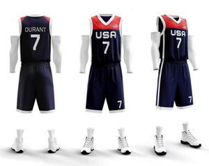 Team USA New Basketball suit mens game training basketball through balloon vest printed DIY group purchase