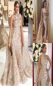 Yousef Aljasmi koronkowe syreny wieczorowe sukienki cekinowe Suknie balowe z odłączanym pociągiem plus rozmiar sukienki 6745908