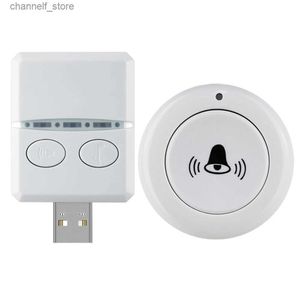 DOORBELLS MINI 150Mワイヤレスドアベル30PCS音楽防水リモコンUSBスマートドアベルレシーバーシングルボタンリモートコントロール240320