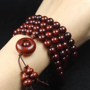 Strand Zambia Red Sandalwood Pärlor Handgjorda blod- och kvinnors Handstring Armband Wood Hantverksmycken