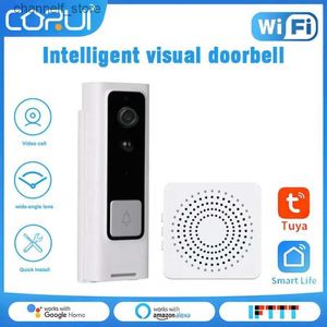 ドアベルスマートホームPIR Human Body Detection Intercom Indoor WiFi Visual Doorbell Support Support Video Voice Intercom Wireless Doorbelly240320