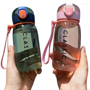 Wasserflaschen Plastikflasche zum Trinken Tragbare Reise Sport Fitness Tasse Weibliche Tee Kaffee Küchenwerkzeug