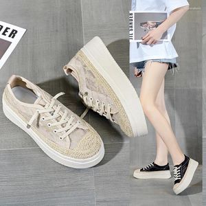 Casual Shoes Ladies Hase Mesh Fash Mash Grube Sole Damskie trampki Wygodne zablokowanie kolorów wulkanizowanych buty