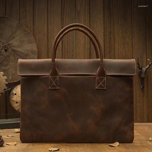 حقائب مصنوعة يدويًا حقيبة من الجلد المصنوعة يدويًا ، حقيبة يد ، حقيبة يد ، لرجال ، ومكتب محمول ، غير رسمي 16 بوصة.