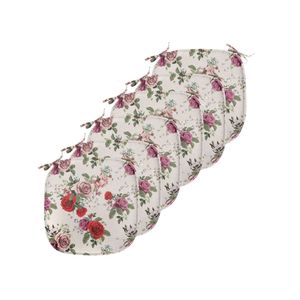 Ambesonne Shabby Flora Chair Seating Cushion Set of 6、Summer Spring Romantic Valetines Day Themed Flower