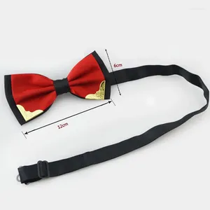 Bow Ties British Style Double Layer Tie Polyester Shape Cotton Metal Button Durable Solid Novel