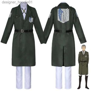 Cosplay Anime-Kostüme Attack Giant Cos Cloak Investigation Team Uniformen Same Military Green CoatC24320