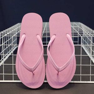 Slippare Solid Color Anti Slip Casual Par Slippers Womens Summer Beach Outdoor Flip Breattable Sandals01Bdrn H240322