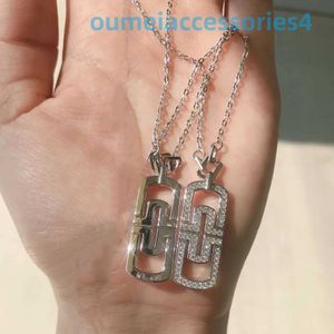 Designer Luxury Brand Jewelry Pendant Necklaces Paperclip Necklace 925 Sterling Silver Plated 18k Gold Inlaid Hollow Pendant Collarbone Chain