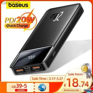 Cep Telefonu Güç Bankaları Baseus Güç Bankası 20000mAH Taşınabilir Şarj Cihazı Powerbank 10000mAH Harici Batarya PD 20W iPhone Poverbank Fast Chargingc24320