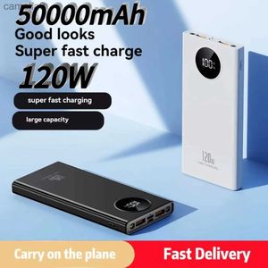 Mobiltelefon Power Banks nya 50000mAh 120W Power Pack med hög kapacitet Fast Charging Portable Battery Chargerc24320