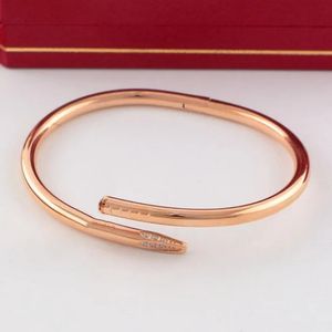 Klassisk stil bara en nagelarmband designer manschett armband rose guld juvelery extravagant trend oändlig färg högkvalitativ titanstål kvinnor