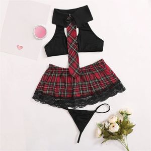 3PCS Sexy School Girl Mundurs Women Erotyczne bieliznę Cosplay Cosplay Costum