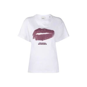 Yeni niş Isabel Marant Tişört Tasarımcı T Shirt Klasik Sıcak Dudak Baskı Gündelik çok yönlü Isabel Kazak Tees En İyi Kadınlar Kısa Kollu Polos Trend T-Shirt67fq