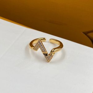 New Design shiny Lucky letter Volt Upside Down Ring White Gold And Diamonds Designer Jewelry R0037