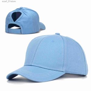 Bollkåpor Hög Ponytail C Womens Mesh Baseball Hat Summer Beach C Solid Snack Girls Sun Hat With Holes Outdoor Sports CC24319