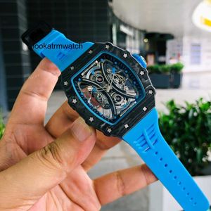 Desginer Mechanical Automatic L Watch Superclone Watch Designer Tourbillon Watch Tourbillon Rm53-01 Men Real Mechanical Carbon Fiber Case Montre MIXU