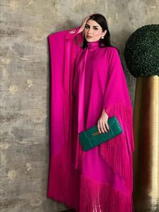 Casual klänningar muslimska kvinnor klär Tassel vit lös abaya sommarrock longue dubai Turk vestidos arabes turcos