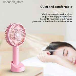 المعجبين Electric Mini Mini Fan USB شحن Silent Handheld Fan Fan Outdoor School School Creative Desktop Office Fany240320