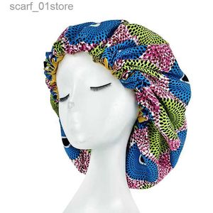 Kapelusze szaliki Zestawy New India Ankara Women Satin Hat Silk Satynowy satynowy sen