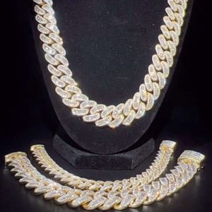 Sparkling Hiphop Iced Out Vvs Baguette 18/20/25mm Custom Necklace 925 Sterling Silver Gold Plated Cuban Link Chain