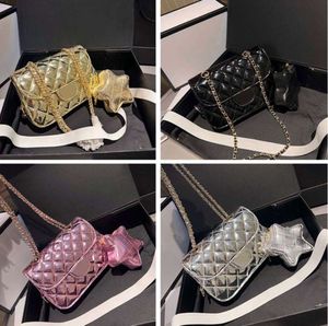 shoulder bags designer woman messenger man wallet Luxury patent leather metal glitter star solid color chain high quality handbag