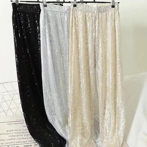 SIDAIMI SILVER FULLENT WADE WIDE LEG PANT مرنة الخصر