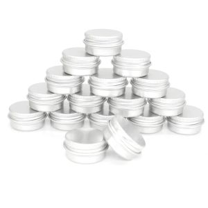 Bottles 50pcs/lot 5g 10g 15g 20g 30g 40g 50g 60g Aluminum Cream Jar Pot Nail Art Makeup Lip Gloss Empty Cosmetic Metal Tin Containers