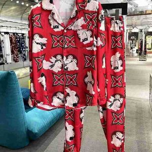 Herrespår designer is silkes hemkläder män kvinnor avslappnade skjortor jacquard långärmad skjorta byxor pyjamas mode mäns byxor kostym 3hiv