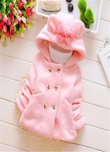 Bebê infantil meninas casual espessamento casacos de lã para crianças039s camisa com capuz arco bolso outerwear para menina jaquetas roupas 4047103