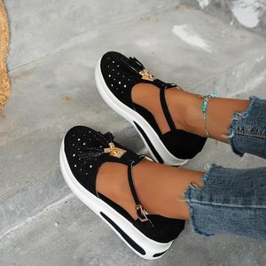 Casual Shoes Summer Sports for Women 2024 Retro Light Platform Women's Outdoor T-Strap Flats Ladies Wedge Sneakers