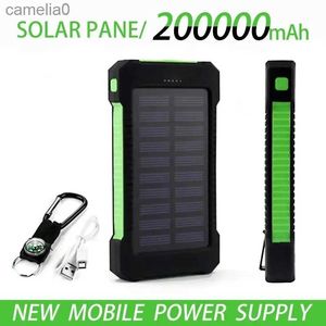 Cell Phone Power Banks Free delivery of 200000mAh top tier solar bank waterproof emergency ChargerExternalBatterBank for MIiPhone Samsung LEDSOSLightC24320