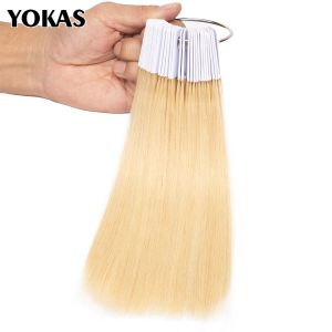 Кольца YOKAS Цвет человеческих волос Кольца Таблица красок для наращивания волос Цветные пряди для волос Парикмахерская 30 шт./компл. Тестовые пряди для волос