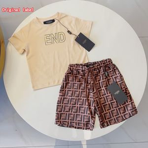 2024 crianças conjunto de roupas de designer bebê meninas meninos shorts saia flor carta conjunto infantil luxo original etiqueta conjunto menina conjunto de roupas infantis carta manga conjunto