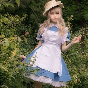 cosplay Fantasias de anime Alices Adventures in Wonderland role-playing vamos lá Lolita se veste de avental de empregada fantasia sobre o carnaval Halloween está aquiC24320