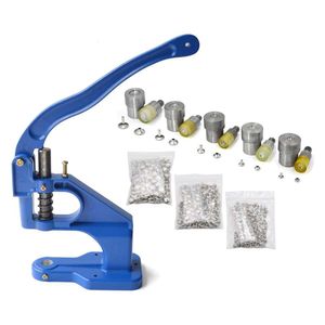 Yalando 1PC Blue Hand Press Hine and 5sets podwójna czapka Nity umierają forma ręcznie robione narzędzie do skóry DIY