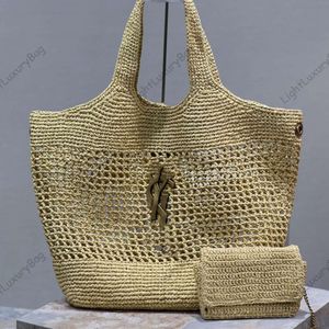 Bolsa tote de praia novo designer y marca saco de palha grande capacidade senhoras luxo clássico bolsa feminina 2024